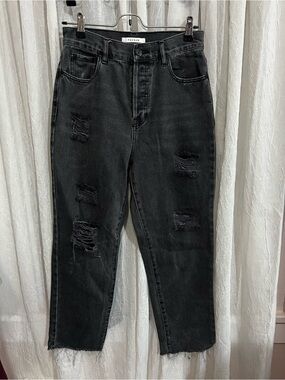PacSun Washed Black Ripped Boyfriend Jeans